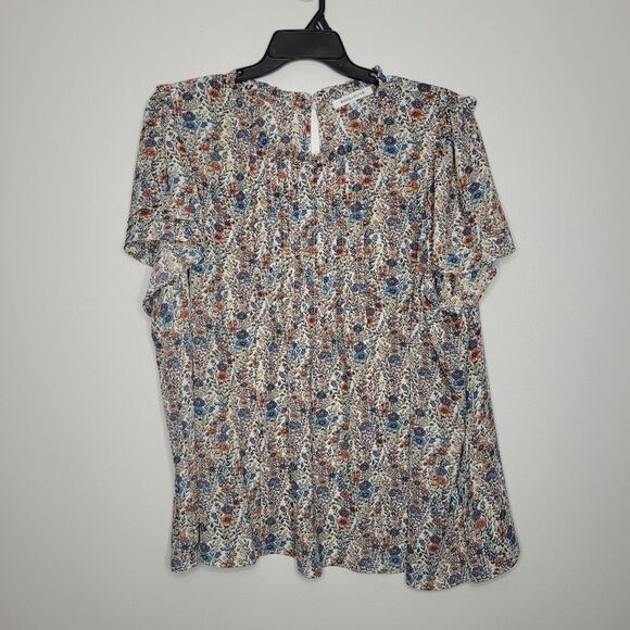Rose + Olive all over print floral short sleeve plus size casual top size 3x - Picture 1 of 7